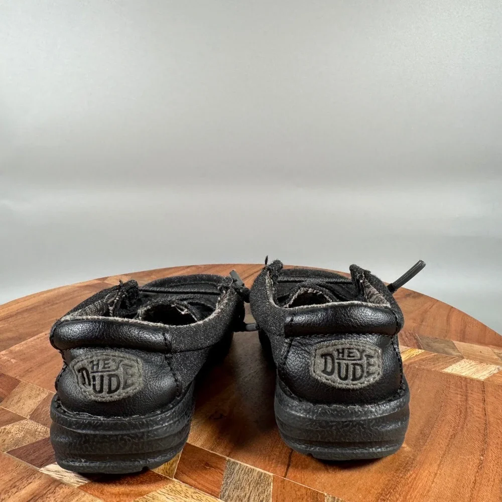 Hey Dude Wally Toddler Basic Black Canvas Slip On Shoes Size US TD5 EU 21